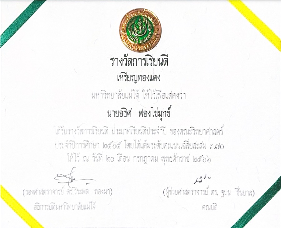 Academic excellence bronze medal award, 2023